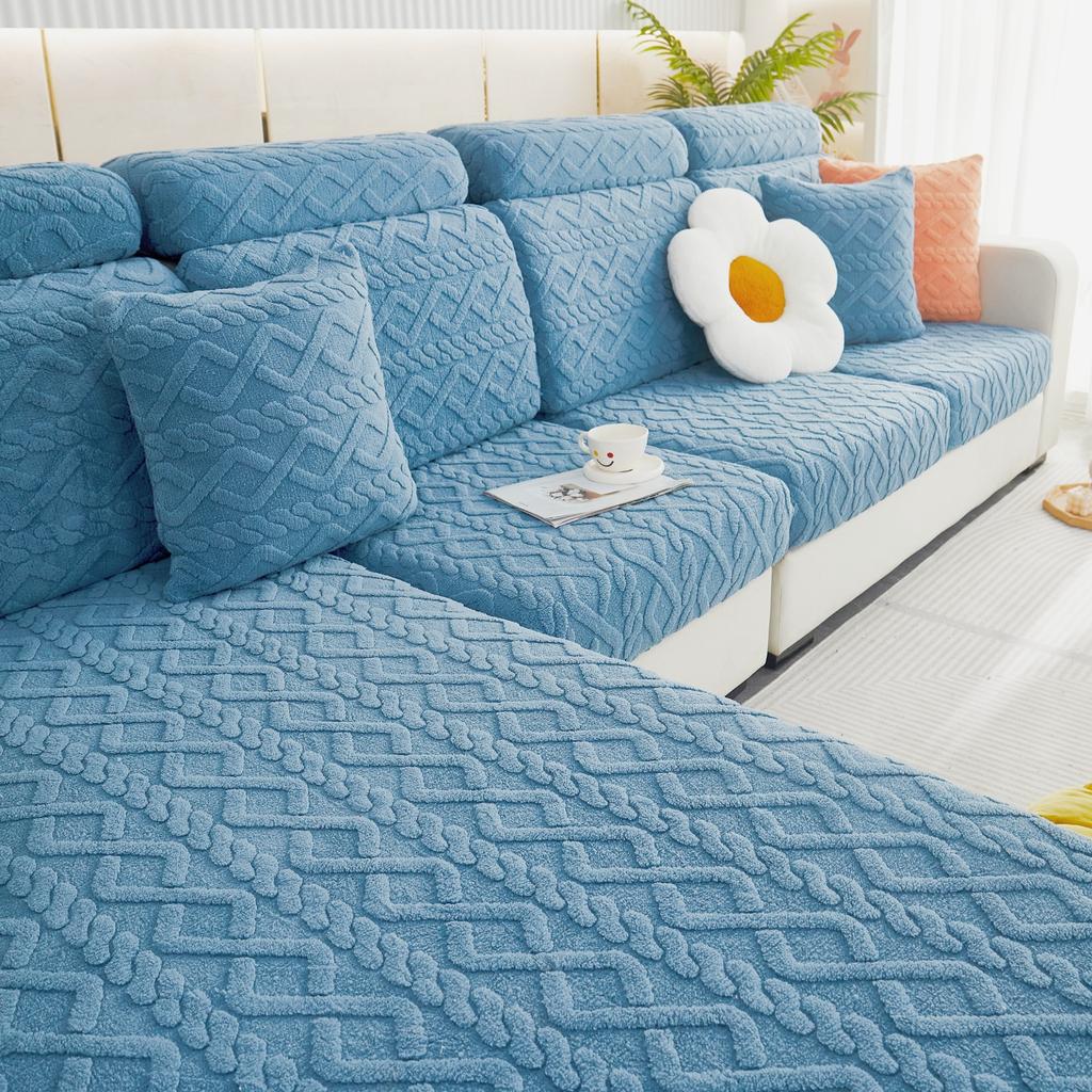 1pc Stretch Universal Sofa Cover Couch Cover For Pets,Velvet Sectional Couch Cover (Pillowcase, Backrest Need Bought Separately)