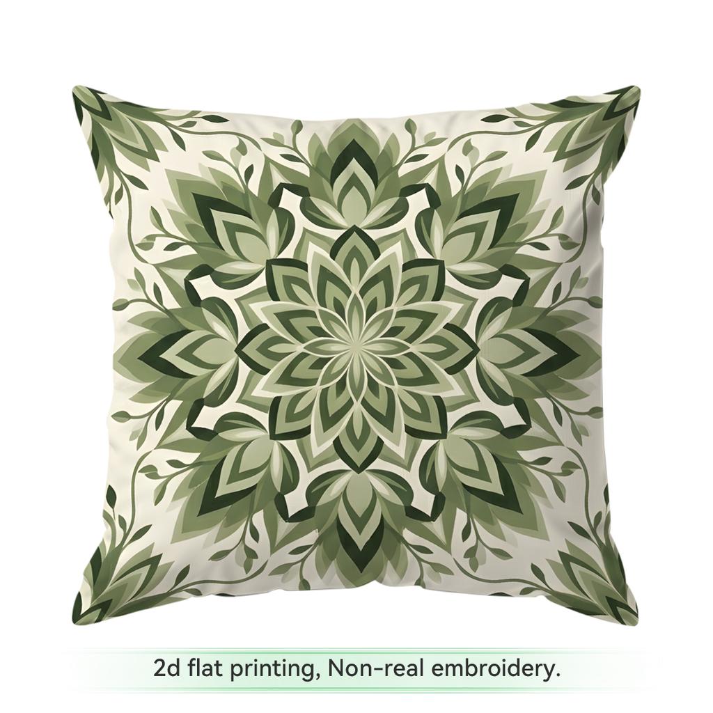 1pcs Green Flowers Cushions Pillowcase Polyester Cushion Cover Throw Pillow Pillowcover Home Car Sofa Decor