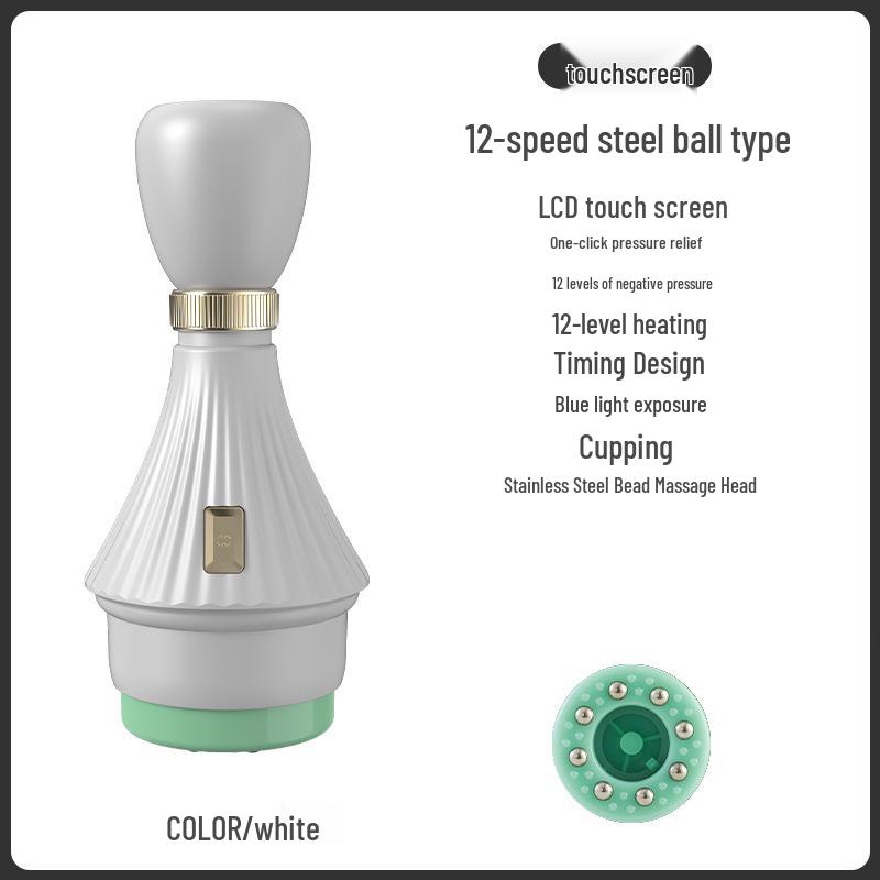 Portable Heated Electric Cupping Device for Full-Body Therapy, Meridian Brushing, and Gua Sha Scraping