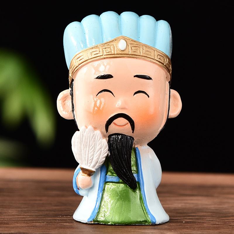 Three Kingdoms Figures Figurines Cartoon Ceramic Handicraft Home Decoration Ornament Character Statue Model Desk Gift Souvenir