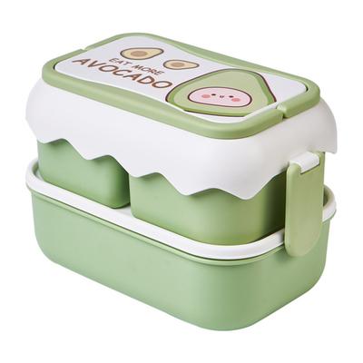Cute Portable Students Lunch Box Microwaveable Children Cartoon Bento Box Independent Compartment