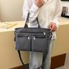 Large Capacity Corduroy Shoulder Bag for Women – Multi-Pocket Tote with Zipper Compartments and Stylish Design