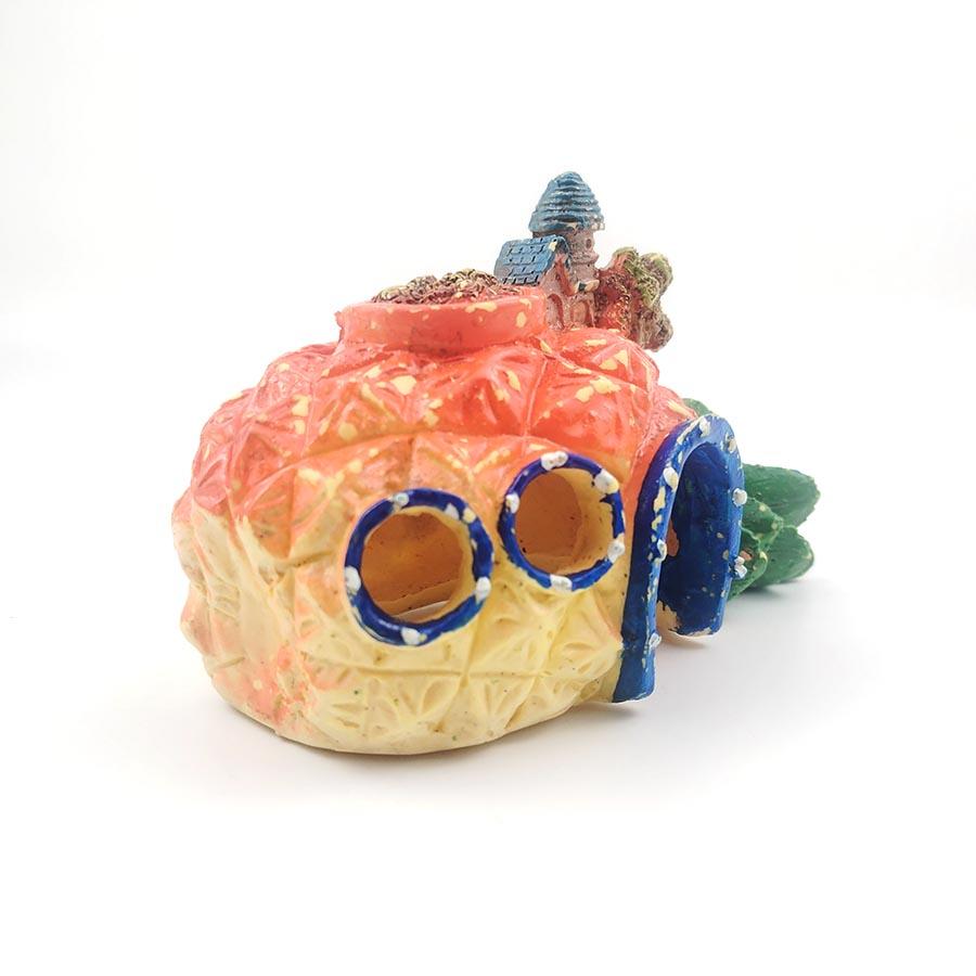 Aquarium Decoration Fish Tank Ornament Cartoon Pineapple Shape House Fish Hideout Shelter House Fish Tank Aquarium Accessories