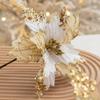 Christmas flower gold simulation Christmas tree decoration flower 20cm sequined flannel home decoration