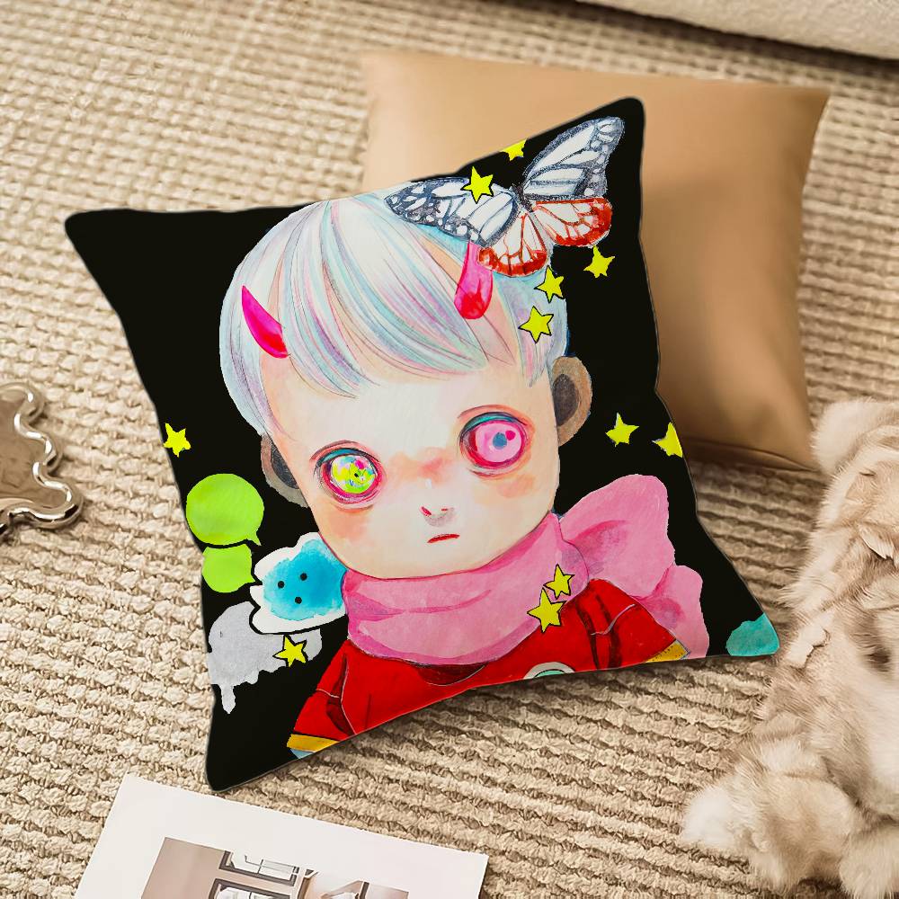 H-Hikari Shimoda IllustrationS Pillow Case Anti-dustmite Invisible zipper Sofa Bed