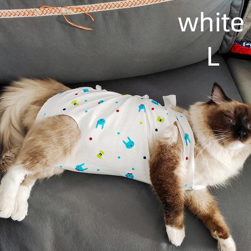 Adjustable Cat Recovery Suit Breathable Post Surgery Wear for Weaning Medicine Feeding Anti-Licking 