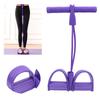 2 Tube Foot Pedal Pull Rope Elastic Leg Puller SitUp Abdominal Fitness Training Equipment(Purple )