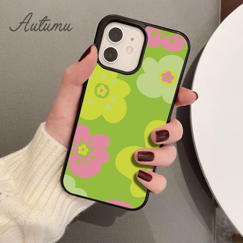 Flowery Phone Case for iPhone 11 12 13 14 Pro Max Mini X XR XS SE 2020 5 6S 7 8 Plus Samsung Galaxy S21 S22 Cover Shell