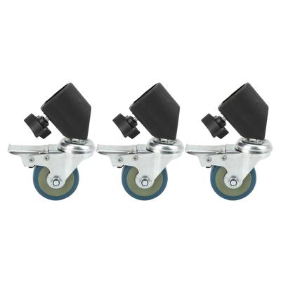 Set da 3 Ruote Girevoli da 22mm per Stativo Luci Fotografia Studio Foto Video con Blocco