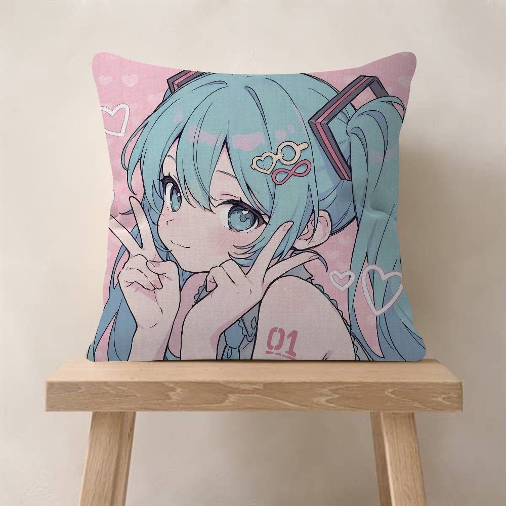 Pillowcase Toon Gift Cushion Cover Bedroom Home Sofa Chair Seat Decor Pillow Case Hot Kawaii Hatsune Anime