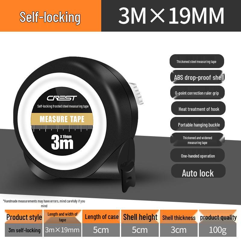 Thickened Wear-Resistant Steel Tape Measure: 3m, 5m, 10m Lengths - Durable Household Measuring Tool