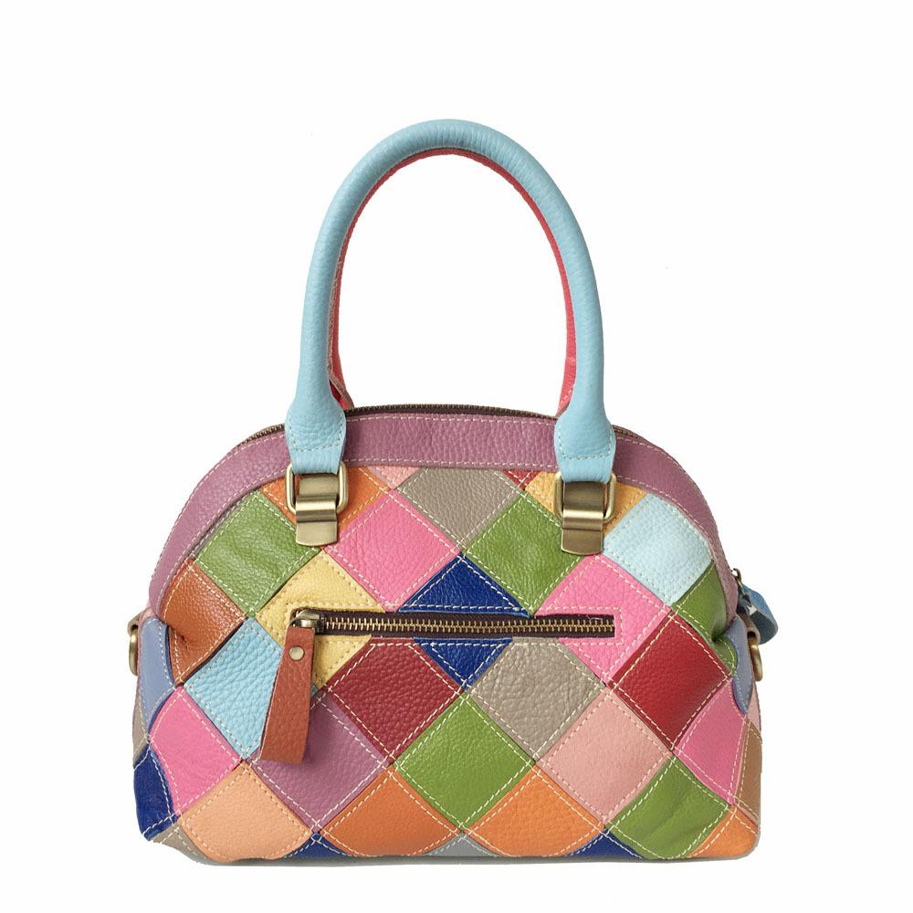 Leder Damenhandtasche Rhombus Farbpassend Rindsleder Handtasche Umhängetasche Muschel Mode Damenhandtasche