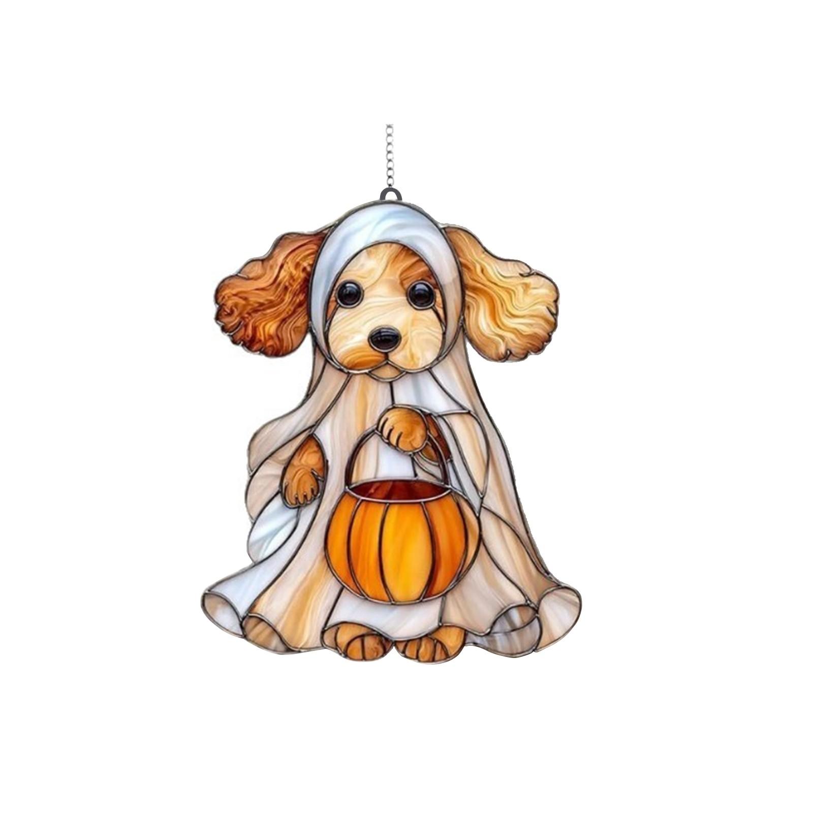 

Плоское Хэллоуинское Цветное Подвесное Украшение на Окно из Акрила, Креативный Кулон Ручной Работы, Подвесное Украшение для Дома One Size