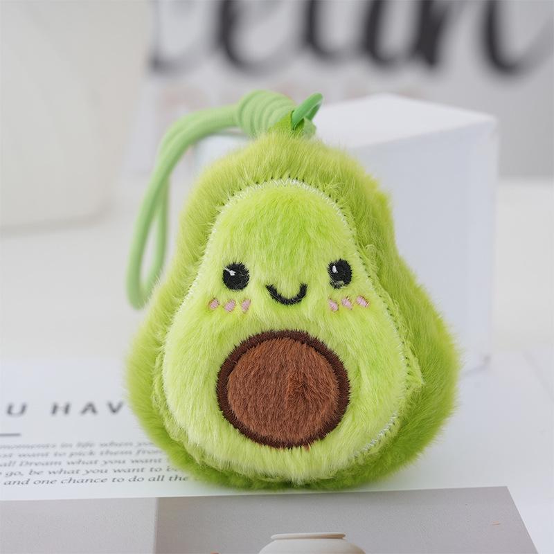 Avocado Plush Pendant Keychain - Cute Hanging Ornament Doll for Bags