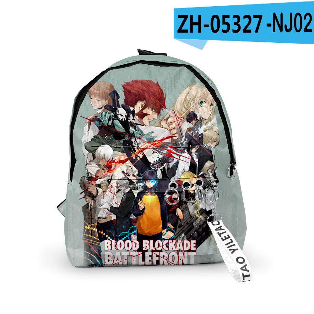 Sacs à dos Kekkai Sensen Classiques Populaires Garçons/Filles Élève Sacs d'école Impression 3D Porte-clés Oxford Imperméable Mignons Petits Sacs à dos