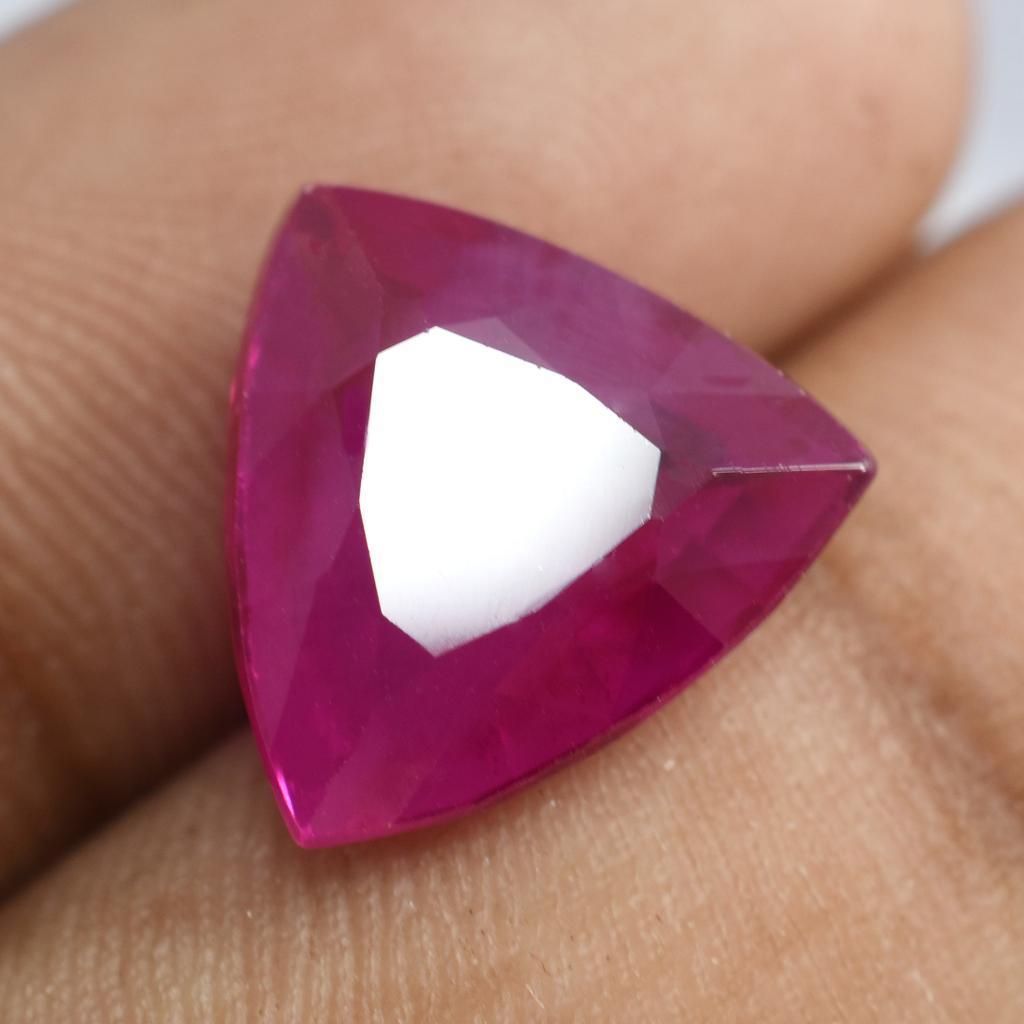 7 Ct Natural Trillion Ceylon Sapphire Pink   Unheated Sapphire Gemstone