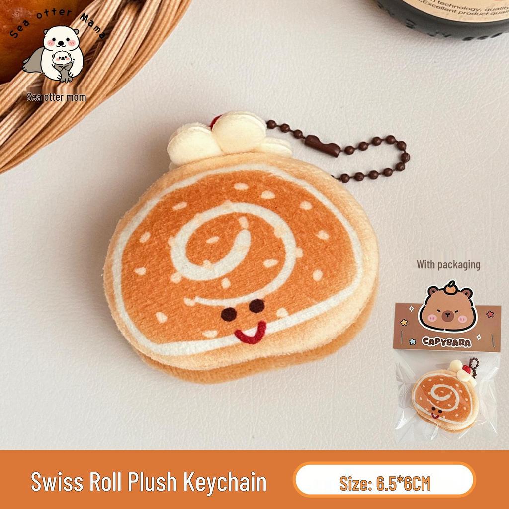 Adorable Food Plush Keychain: Cute Bread Doll Pendant for Versatile Decoration