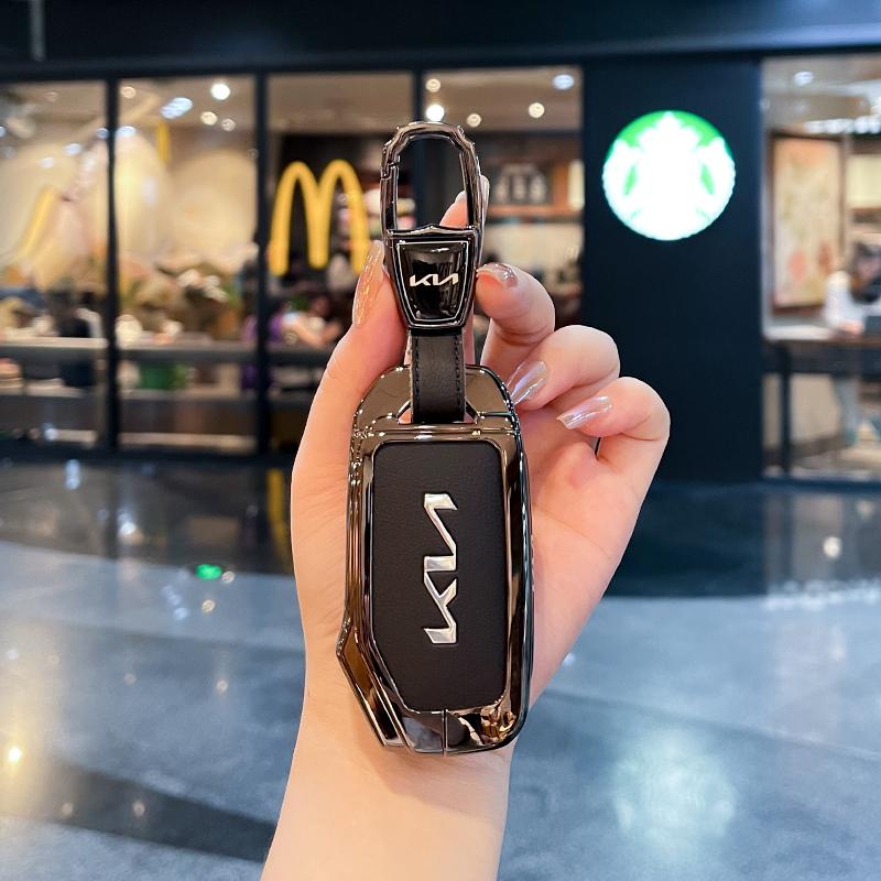 Zinc Alloy Style Leather Car Key Case Cover Protection Shell For Kia Sportage Ceed Xceed Sports K5 Seltos 2019 2020 2022 2023