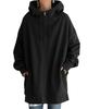 MaxWant Long Loose Hoodie Women's Hoodie, Fleece-Lined, Fit, Zip-Up (XL, Black)