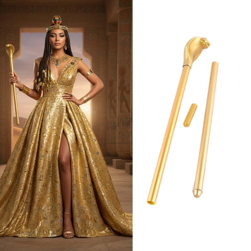 Královské Kobry Pimp Hole Hole Egyptský Styl Hole Žezlo pro Císaře Halloween Cosplay Kostým Příslušenství Rekvizity Královské Žezlo
