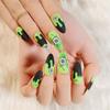 24Pcs Dark Punk Skeleton Long Coffin Ballet Press On Nails Reusable Fake Nail Kit Artificial Acrylic Tips
