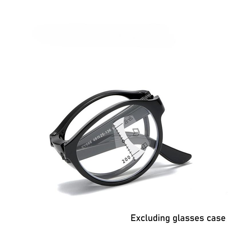 

Складные мультифокальные очки для чтения Ультралегкие пресбиопия С коробкой Унисекс Круглые Анти-синий свет Очки для дальнозоркости 3 цвета +4.0