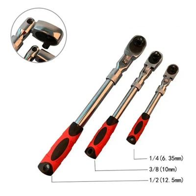 Hot Sale 72 Teeth Telescoping Ratchet Wrench 1/4 3/8 1/2Inch Drive Quick Release Adjustable Head Chrome Vanadium Steel Hand Tool