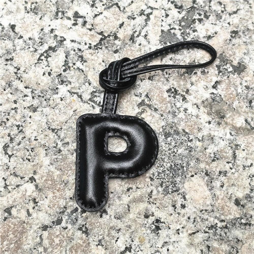 26 Initials Leather Alphabet Key Chain Genuine Sheepskin Car Pendant  Ladies