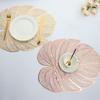 3pcs Anti Slip Leaf Shape Placemat Anti-stain Tableware Pad Cup Pad Coaster  Hotel