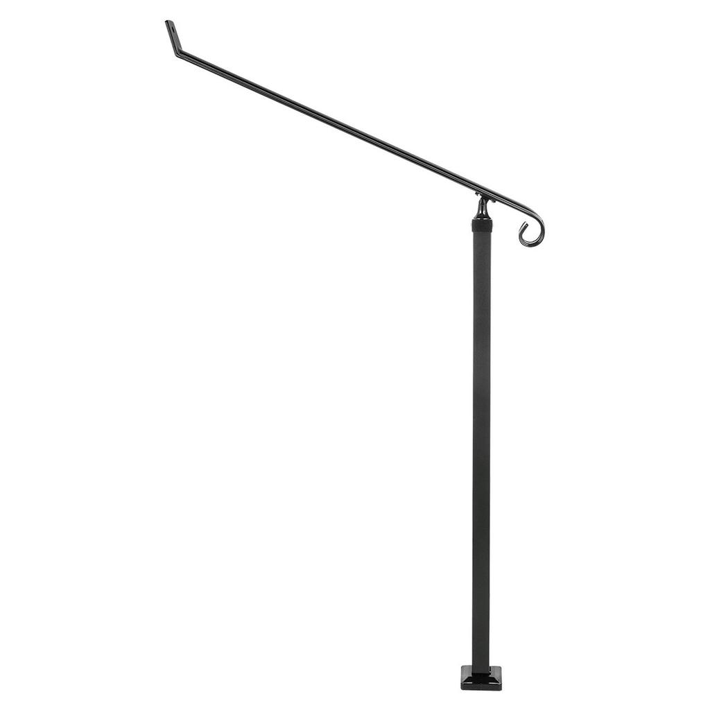 40mm Pipe Wrought Iron Handrail 2 Steps Handrails for Outdoor Steps Handrails Garden Railing Exterior Handrail Stair Railings for Steps with One Bolt