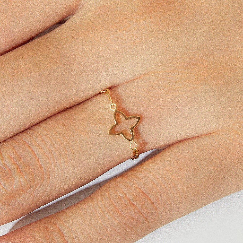 14K Filia Charm Chain Gold Ring