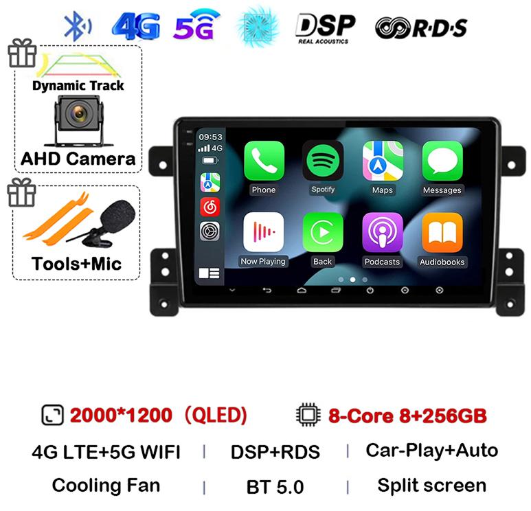 Android 14 Carplay Auto 4G+WiFi DSP For Suzuki Grand Vitara 2005-2015 Car Radio Multimedia Video Player GPS Head Unit Stereo BT