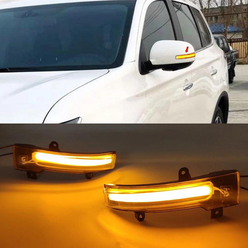 For Mitsubishi Outlander 13-20 Rearview Mirror Flow Light, High-quality LED Turn Signal, Yellow Flow Light