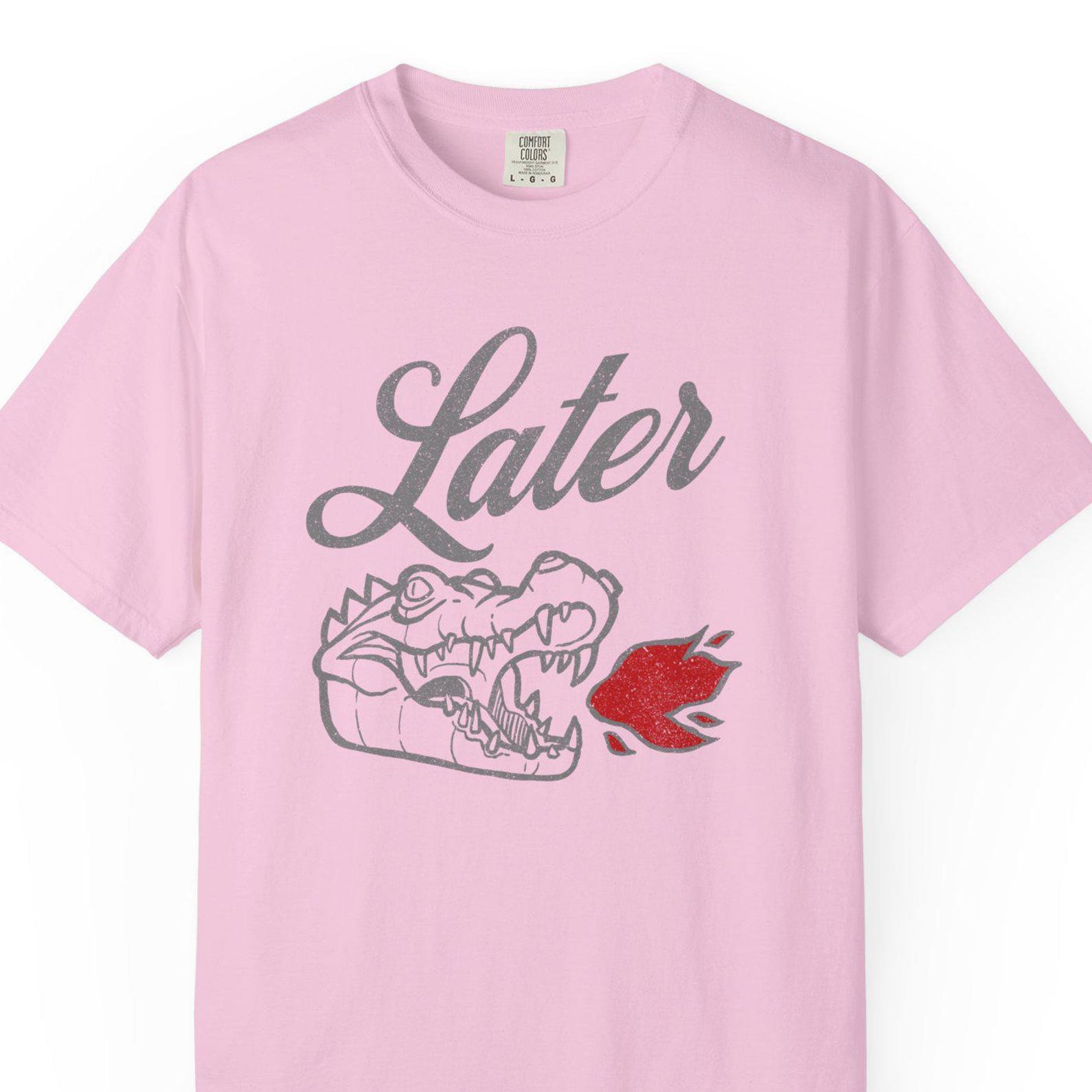 Later Gator Comfort Colors Shirt: Funny Retro Alligator Graphic Tee S