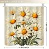 1pc Vintage Floral Shower Curtain - Polyester Bathroom Decor with 12 Hooks, Antique Hand-Drawn Daisy Design, Machine Washable