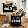 New Halloween Pillow Cover with Cute Pumpkin Ghost Element Letters Digital Print Decorative Pillow Cover
