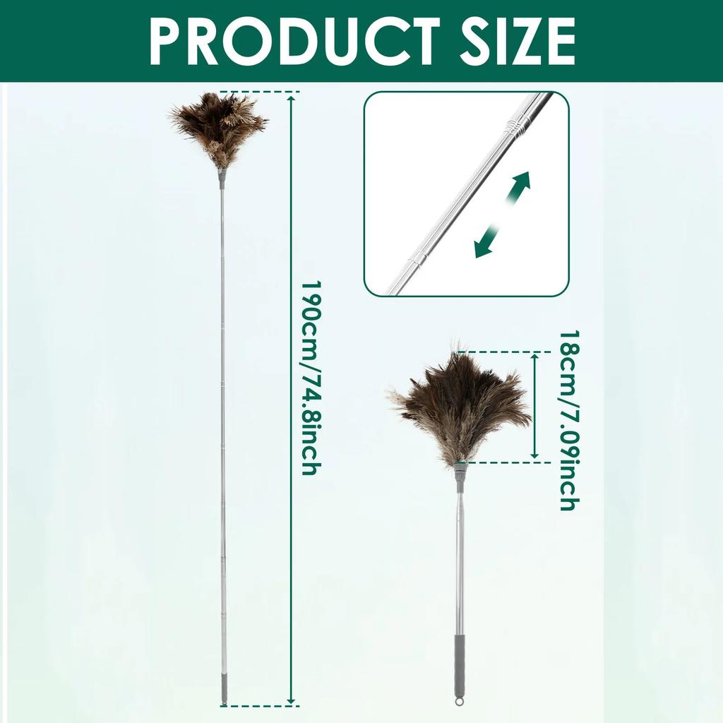Feather Duster Telescopic Ostrich Feather Duster Ceiling Fans Feather Duster Reusable Ostrich Dusters For Home Cleaning Tools