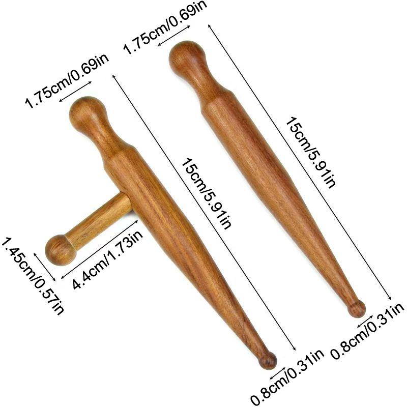 Wood Massage Stick Tool Natural Sandalwood Massager Acupoint Reflexology Tools For Full Body Relaxing Deep Tissue Foot Massage