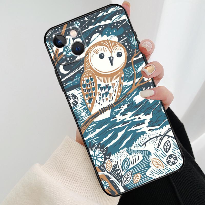 Cute Owl Cartoon Phone Case For iPhone 17 Pro Max 16 15 14 11 12 13 Pro Max mini 15 16 Plus 16e 17 Air Cover