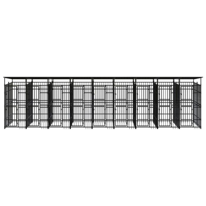 VidaXL Chenil d'Extérieur avec Toit pour Chiens Acier 16,59 m² Cage Enclos 3097954