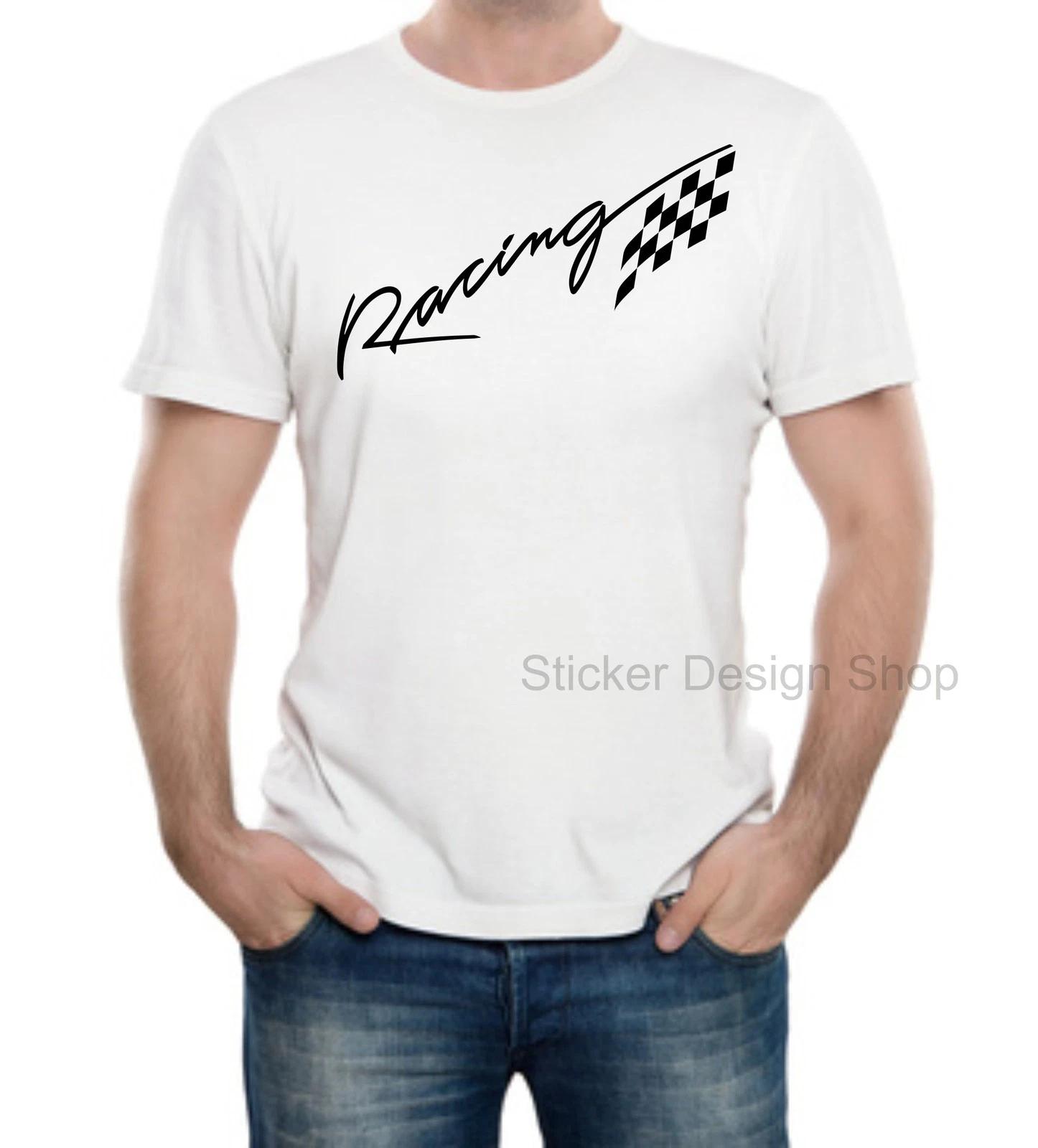 Racing Sport T-Shirt Print Unisex Cotton Fruit of The Loom New S