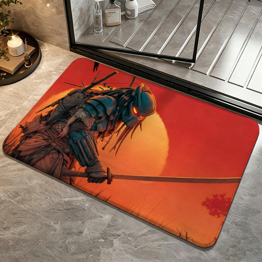 Film-The PredatorS Floor Mat Bedroom Carpet, Bathroom Foot Mat, Doormat, Non-Slip Absorbent Multi-Use
