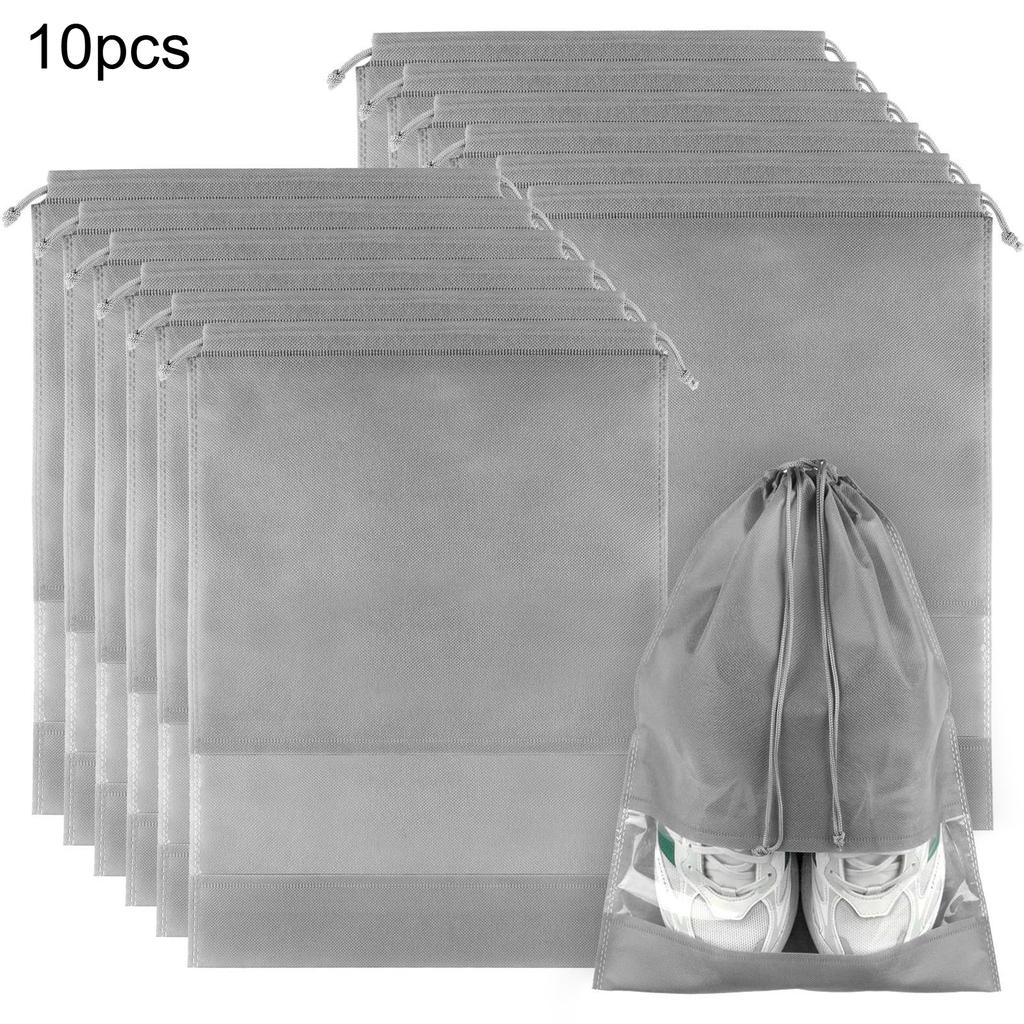 10pcs Shoes Storage Bag Closet Organizer Non-woven Waterproof Portable Pocket Clothing Classified Hanging Bags Travel Organizer