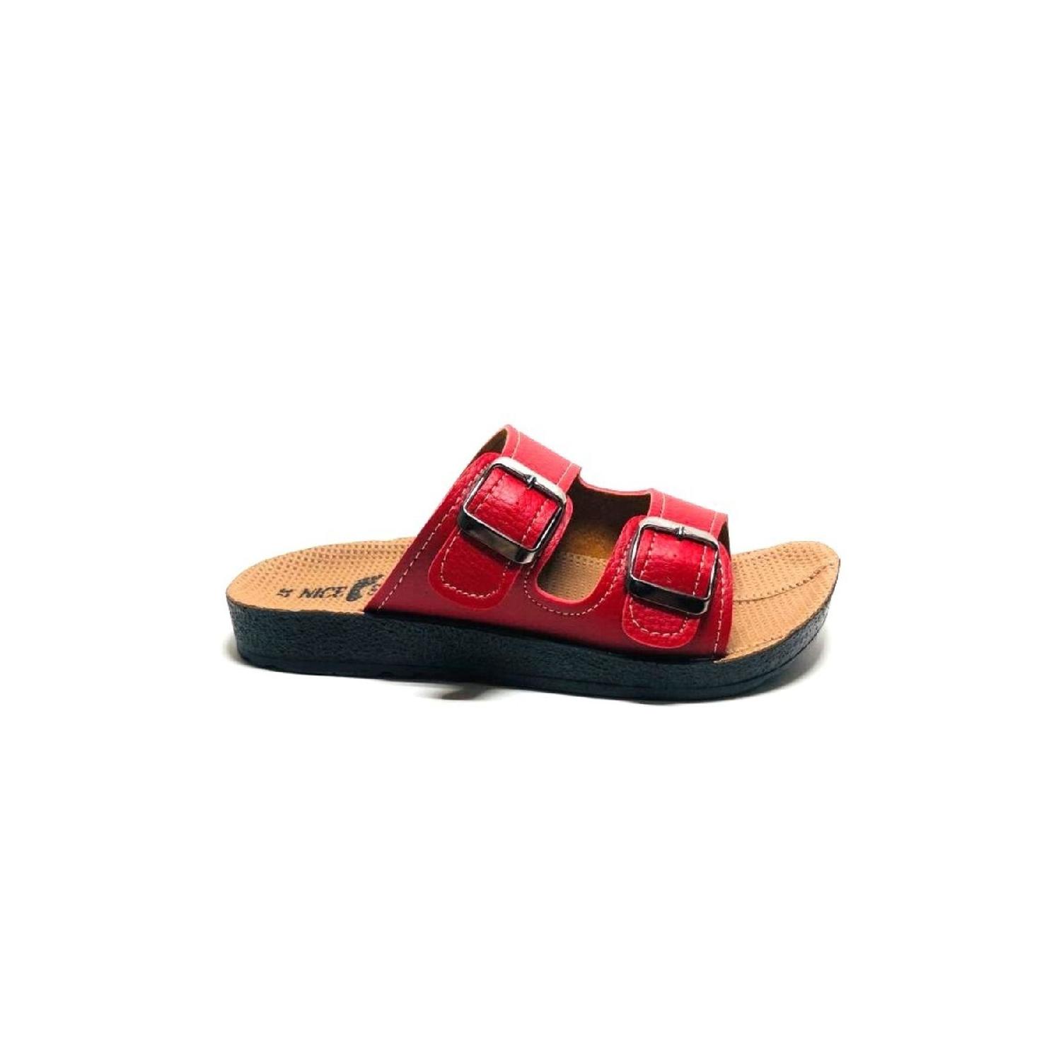 

Кожаные тапочки Mikanos Nicesteps с двойной пряжкой 36 красный