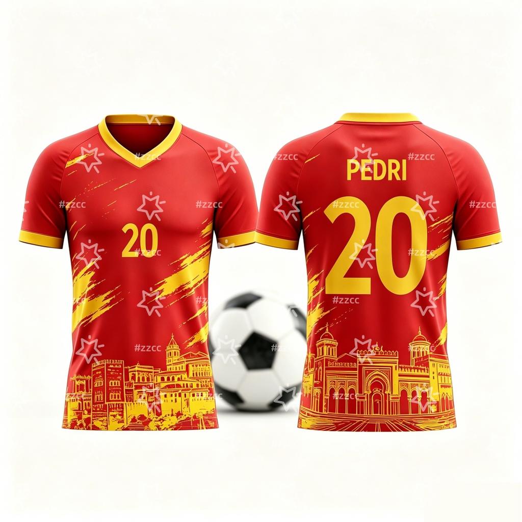 Spain Fan Commemorative Football Jersey Yamal Soccer Jersey Summer Sports T-Shirt Kid's Clothing Tee Woman