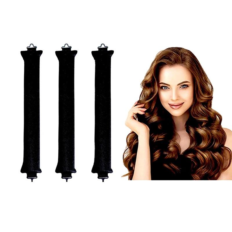 Heatless Curling Rod Stirnband Lazy Hair Curlers No Heat Lockenwickler Locken Sleeping Soft Flexi Rods mit Haken Haar-Styling-Tools