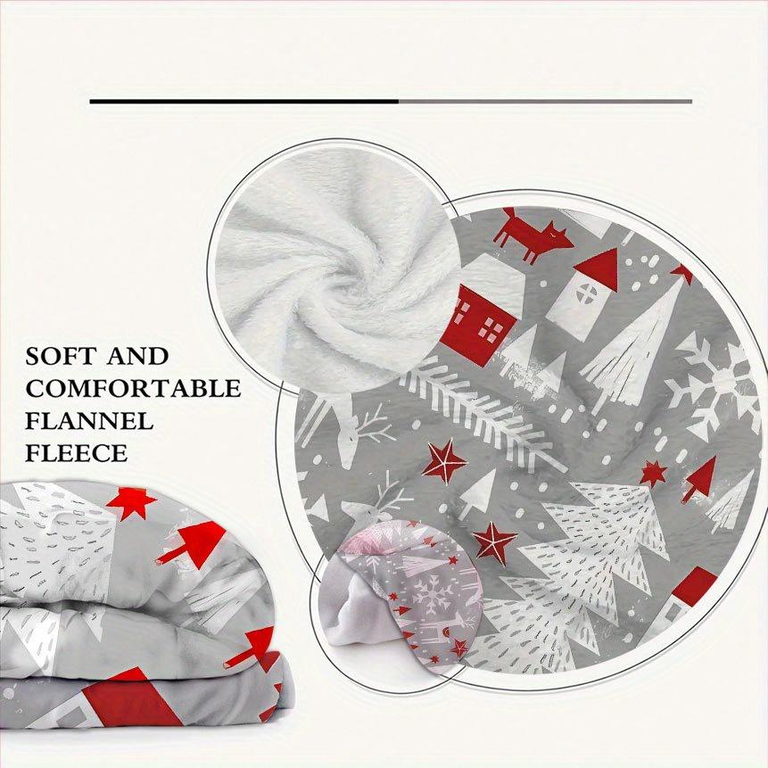 Winter Village Christmas Blanket Cozy Flannel Throw for Holiday Magic AllSeason Comfort Festive Scenery Gift