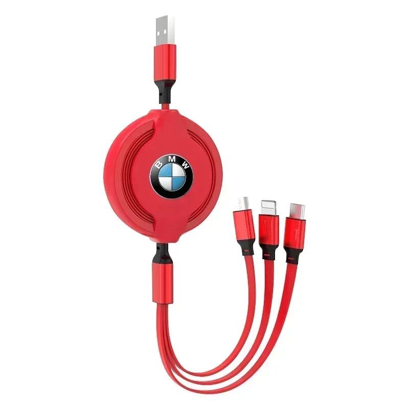 

3 In 1 Micro USB Type C Charging Cable Multi Charger For BMW X1 X2 X3 X5 X4 X6 X7 G30 G20 G32 G11 G12 F40 F30 F20 F10 F34 F07 красный