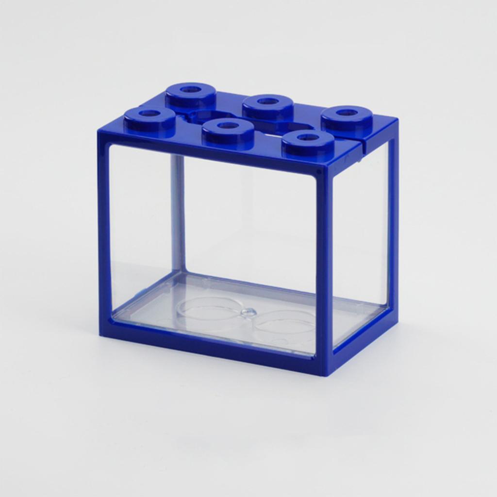 Mini Plastic Fish Tank Stackable Desktop Mini Aquarium Micro Aquatic Landscape Tank LED Light Decor Small Eco Cylinder Supplies