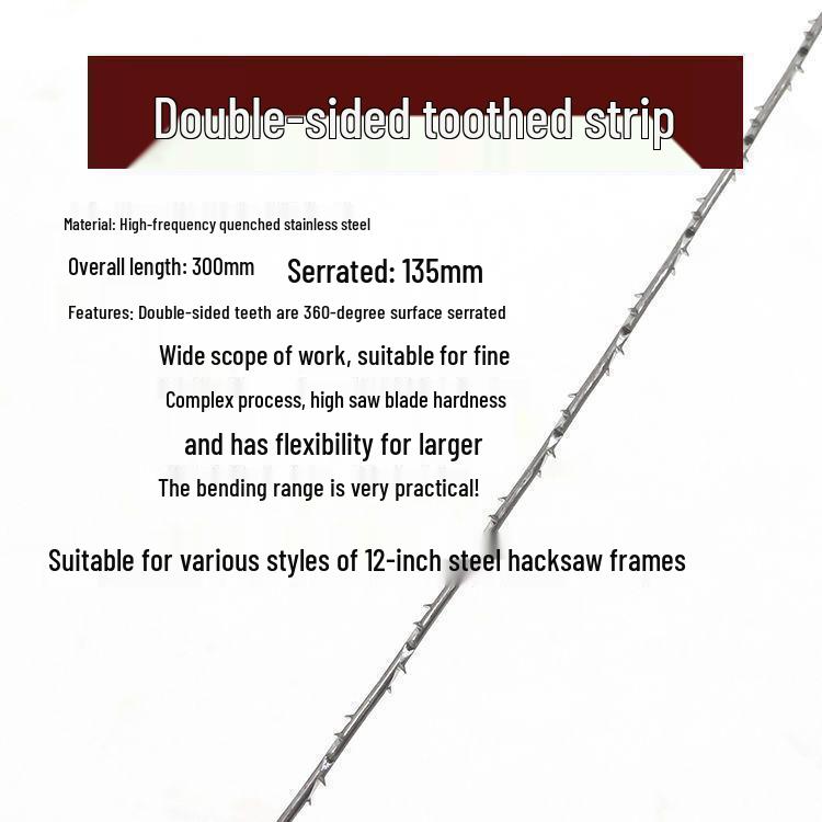 300mm Fine Tooth Steel Fret Saw Blades for Woodworking – Ideal for DIY Small Curve Cutting